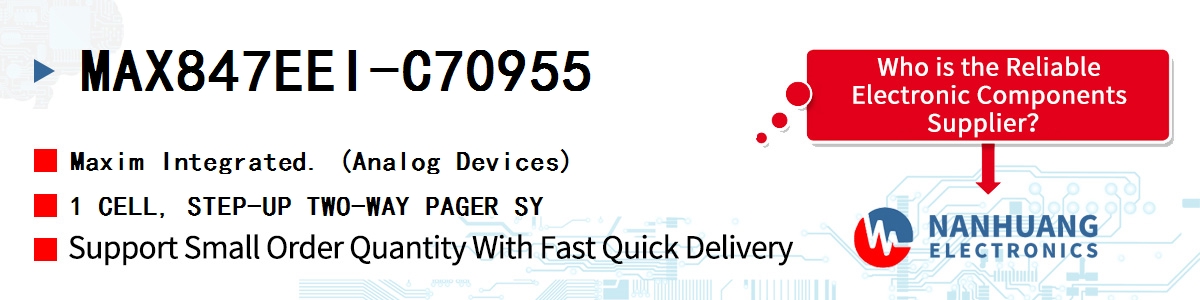 MAX847EEI-C70955 Maxim 1 CELL, STEP-UP TWO-WAY PAGER SY