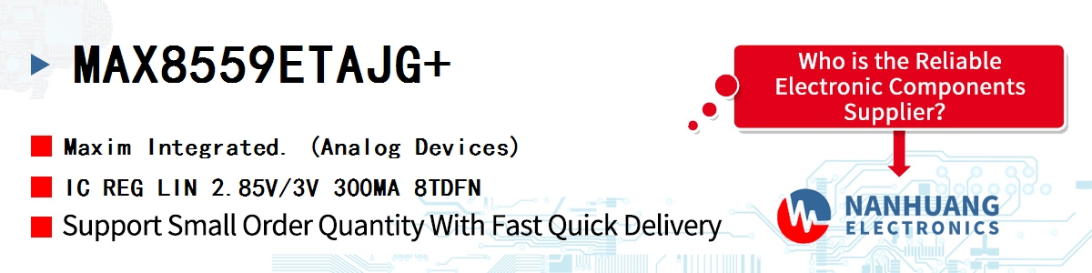 MAX8559ETAJG+ Maxim IC REG LIN 2.85V/3V 300MA 8TDFN