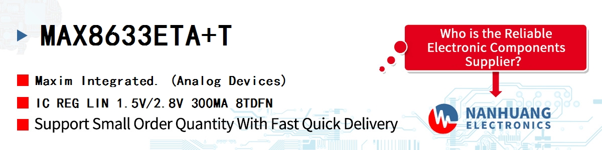 MAX8633ETA+T Maxim IC REG LIN 1.5V/2.8V 300MA 8TDFN
