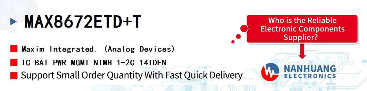 MAX8672ETD+T Maxim IC BAT PWR MGMT NIMH 1-2C 14TDFN
