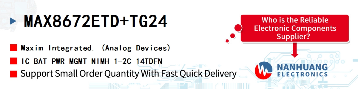 MAX8672ETD+TG24 Maxim IC BAT PWR MGMT NIMH 1-2C 14TDFN