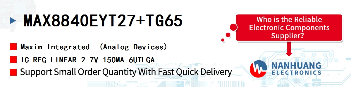 MAX8840EYT27+TG65 Maxim IC REG LINEAR 2.7V 150MA 6UTLGA
