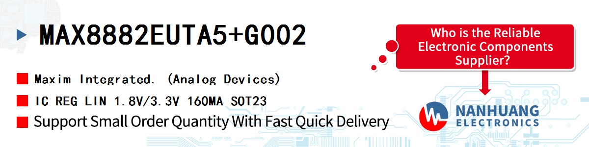 MAX8882EUTA5+G002 Maxim IC REG LIN 1.8V/3.3V 160MA SOT23