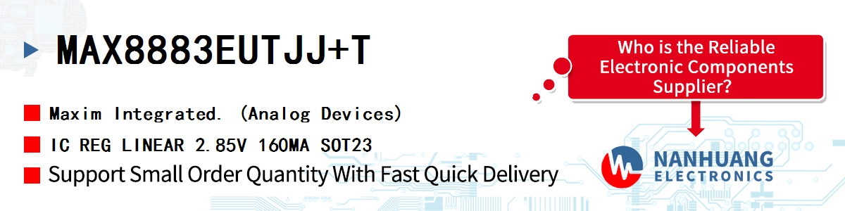 MAX8883EUTJJ+T Maxim IC REG LINEAR 2.85V 160MA SOT23