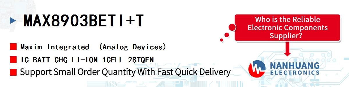 MAX8903BETI+T Maxim IC BATT CHG LI-ION 1CELL 28TQFN