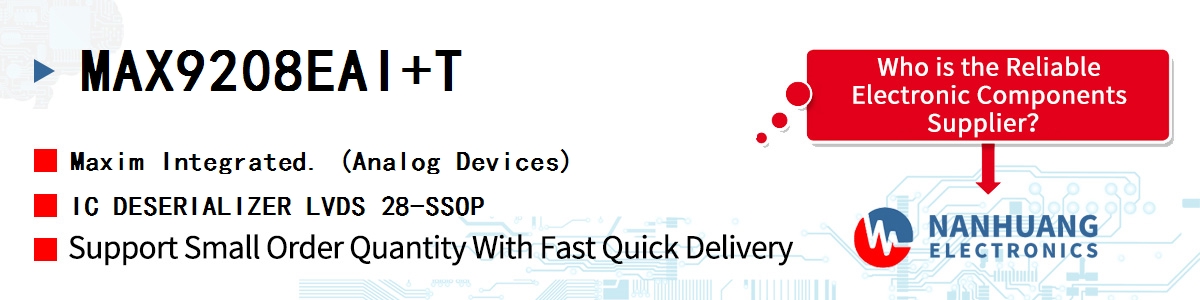 MAX9208EAI+T Maxim IC DESERIALIZER LVDS 28-SSOP