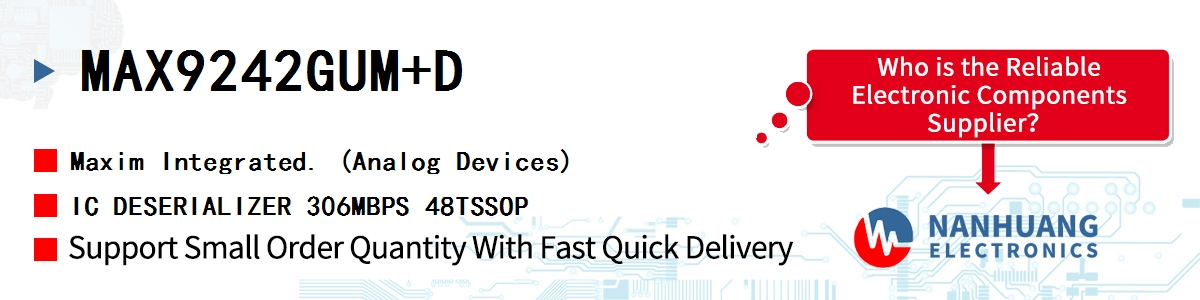 MAX9242GUM+D Maxim IC DESERIALIZER 306MBPS 48TSSOP