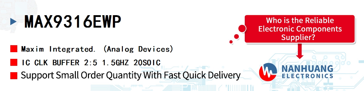 MAX9316EWP Maxim IC CLK BUFFER 2:5 1.5GHZ 20SOIC