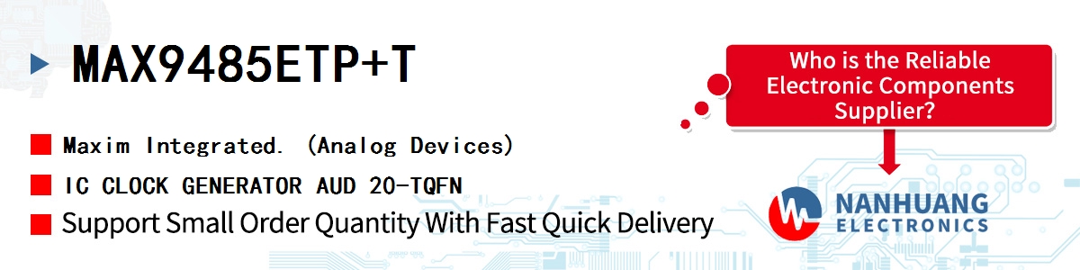 MAX9485ETP+T Maxim IC CLOCK GENERATOR AUD 20-TQFN