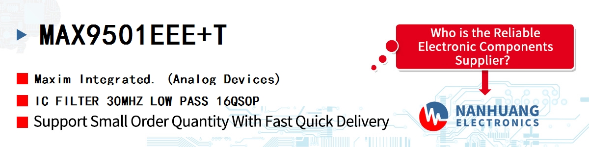 MAX9501EEE+T Maxim IC FILTER 30MHZ LOW PASS 16QSOP