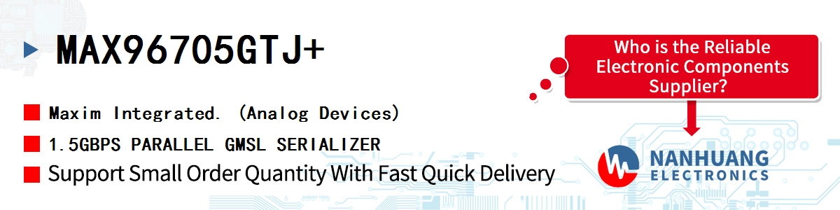 MAX96705GTJ+ Maxim 1.5GBPS PARALLEL GMSL SERIALIZER