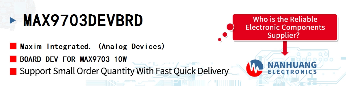 MAX9703DEVBRD Maxim BOARD DEV FOR MAX9703-10W