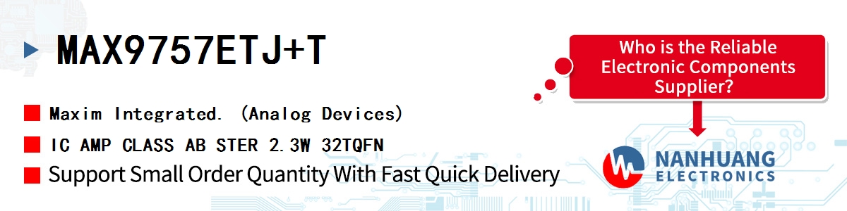 MAX9757ETJ+T Maxim IC AMP CLASS AB STER 2.3W 32TQFN