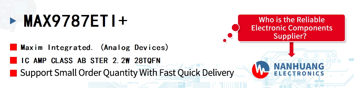 MAX9787ETI+ Maxim IC AMP CLASS AB STER 2.2W 28TQFN