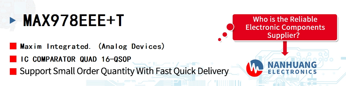 MAX978EEE+T Maxim IC COMPARATOR QUAD 16-QSOP