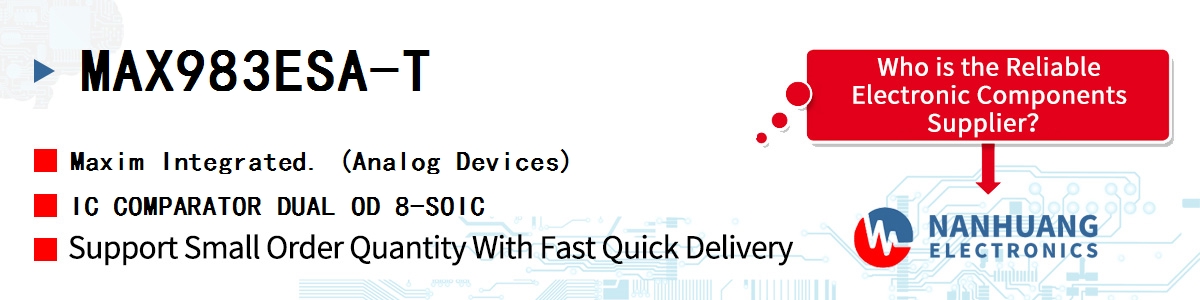 MAX983ESA-T Maxim IC COMPARATOR DUAL OD 8-SOIC