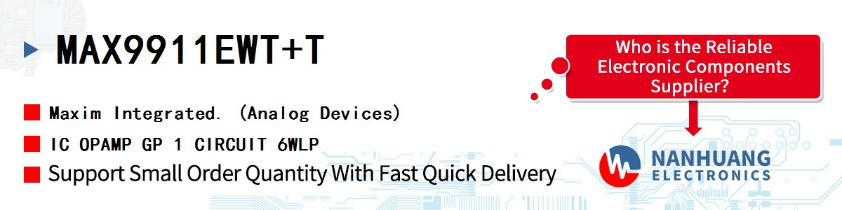 MAX9911EWT+T Maxim IC OPAMP GP 1 CIRCUIT 6WLP