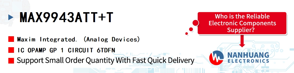 MAX9943ATT+T Maxim IC OPAMP GP 1 CIRCUIT 6TDFN