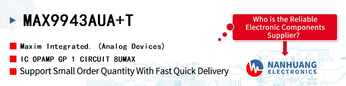 MAX9943AUA+T Maxim IC OPAMP GP 1 CIRCUIT 8UMAX