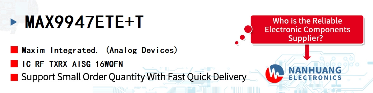 MAX9947ETE+T Maxim IC RF TXRX AISG 16WQFN