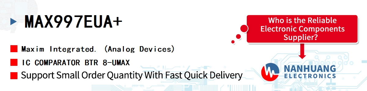 MAX997EUA Maxim IC COMPARATOR BTR 8-UMAX