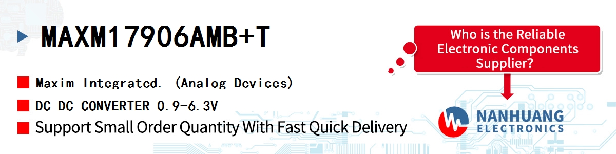 MAXM17906AMB+T Maxim DC DC CONVERTER 0.9-6.3V