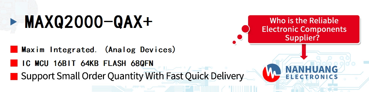 MAXQ2000-QAX+ Maxim IC MCU 16BIT 64KB FLASH 68QFN