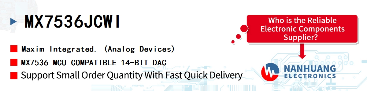 MX7536JCWI Maxim MX7536 MCU COMPATIBLE 14-BIT DAC