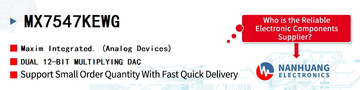 MX7547KEWG Maxim DUAL 12-BIT MULTIPLYING DAC