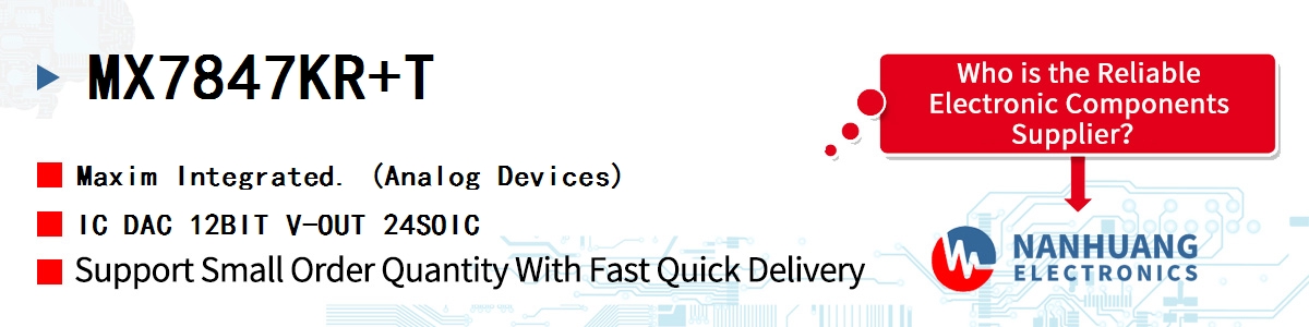 MX7847KR+T Maxim IC DAC 12BIT V-OUT 24SOIC